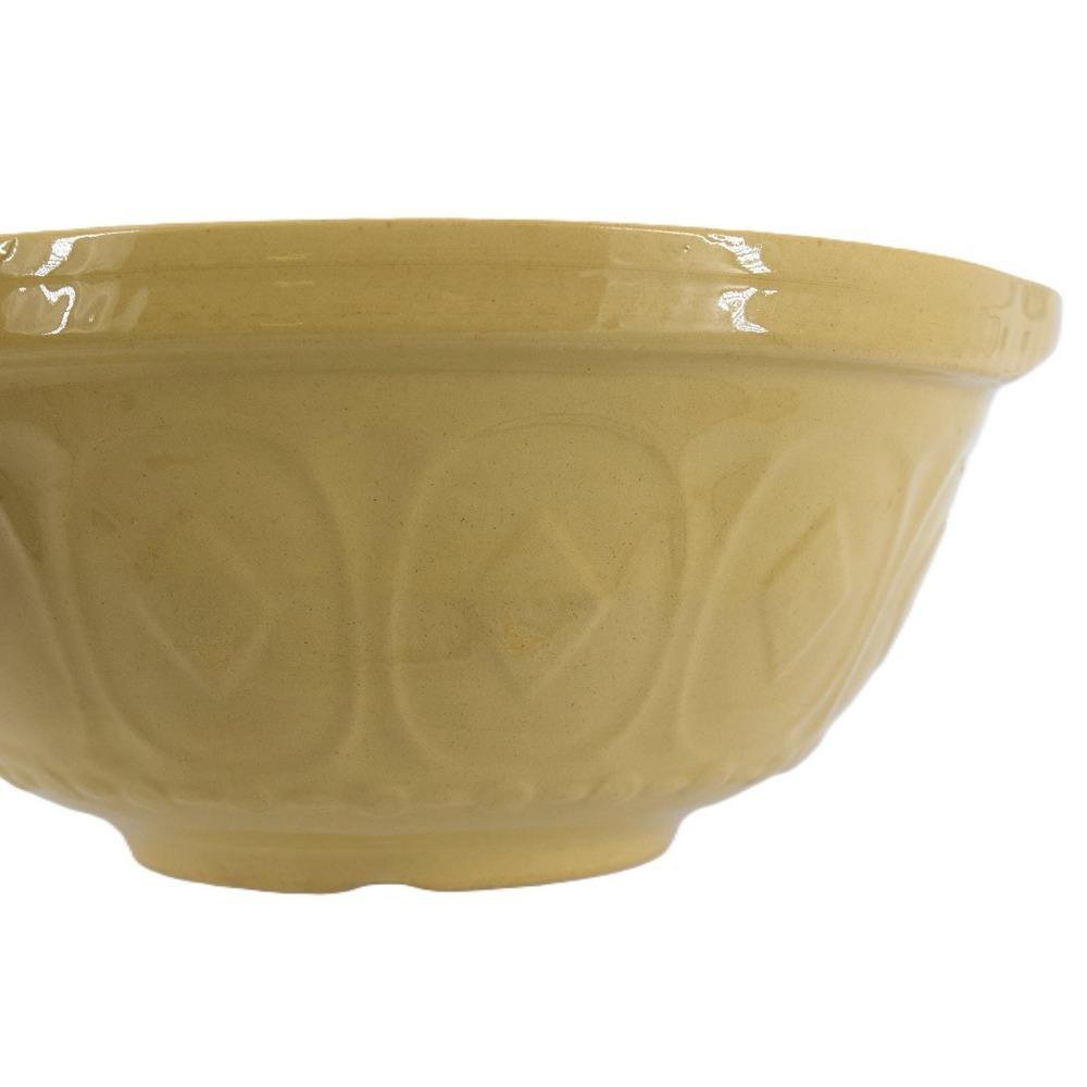 Vintage T.G. Green Gripstand Mixing Bowl 24s Yellow England Fair Embossed 9.5in